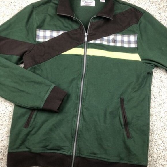 Penguin by Munsingwear Boys' Zip Front Jacket Green Yellow XL W/ Penguin Logo - Picture 6 of 11